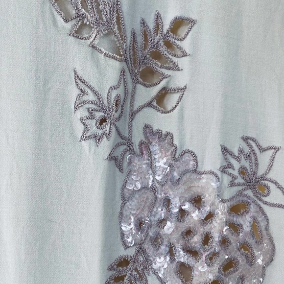 Yigal Azrouël Embellished Sequin Cut Out Flat Front Straight Leg Trousers Size 4 - Picture 9 of 14